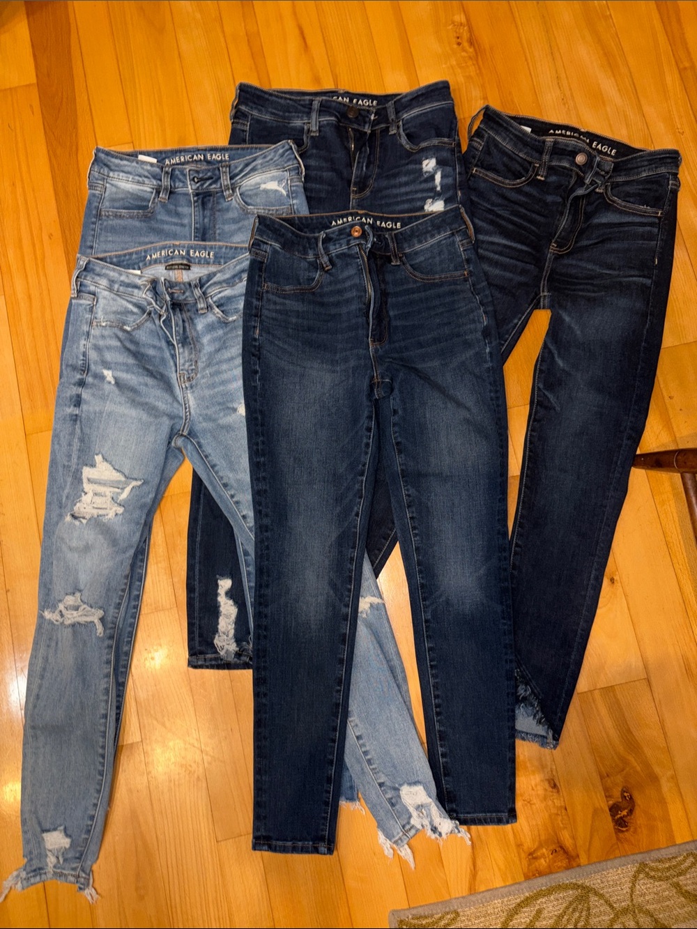 American Eagle jeans Bundle: Ankle Jeans - Light, Medium & Dark Wash Denim